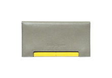 Portefeuille Petite Maroquinerie Gris et Jaune